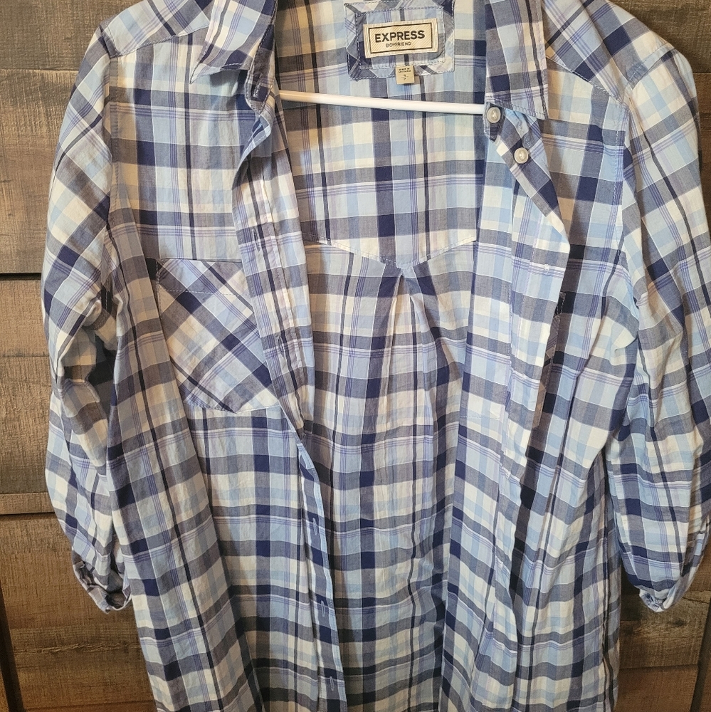 Plaid button down shirt